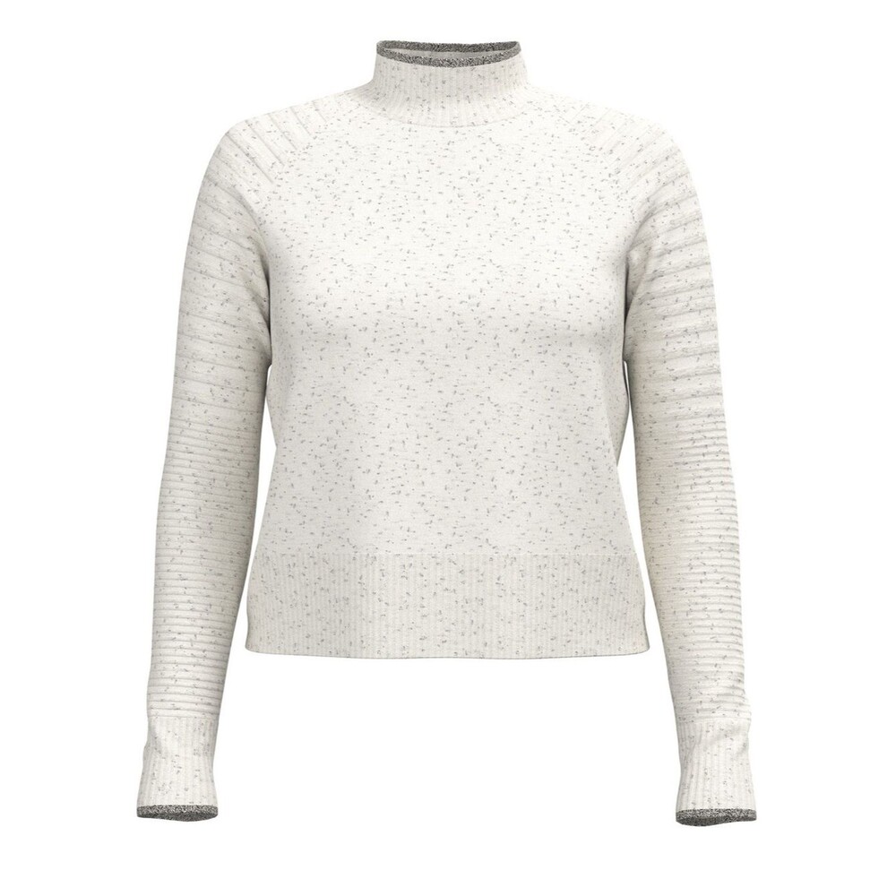 Smartwool Edgewood Mock Neck Sweater in the Natural Donegal S